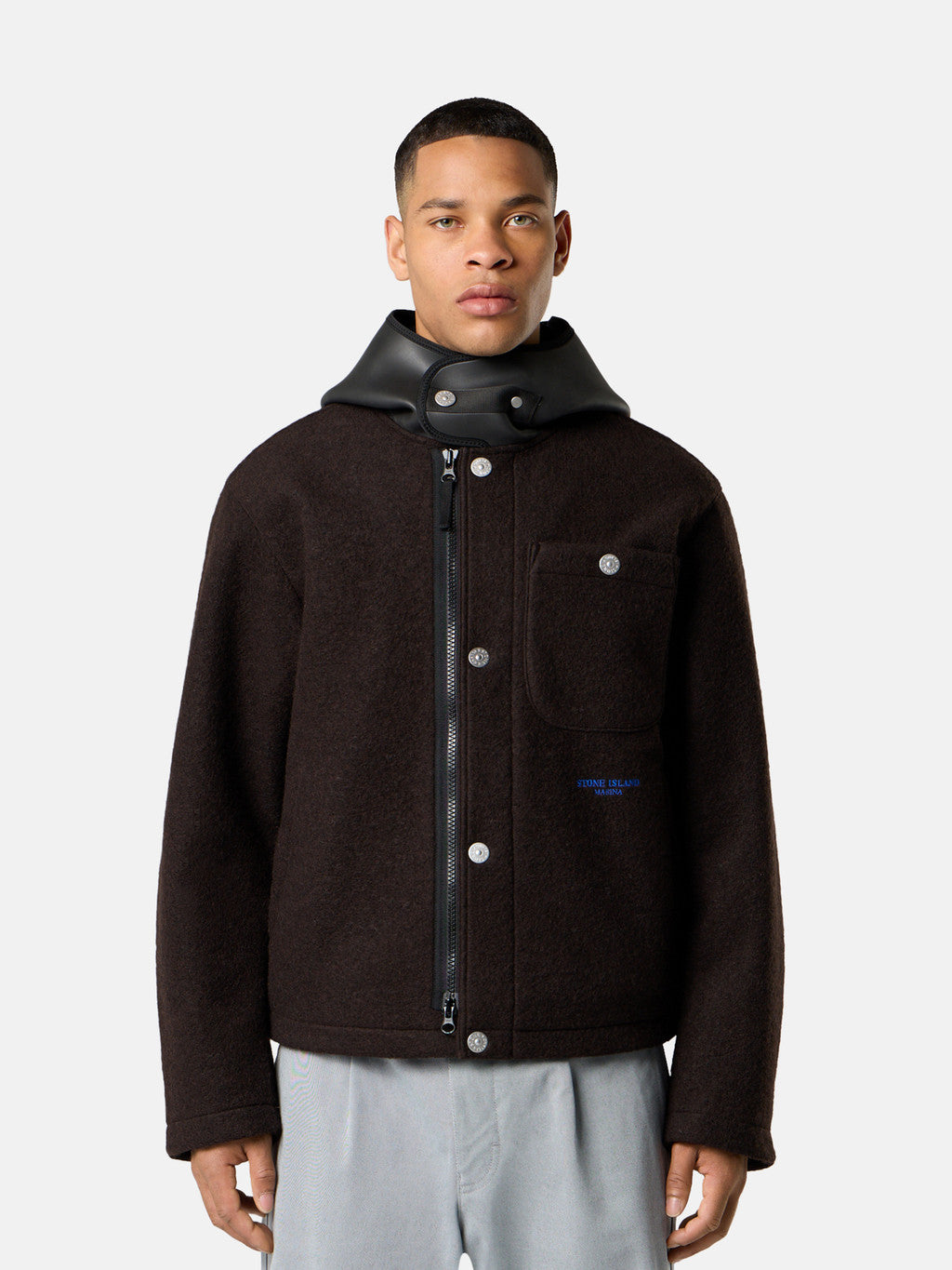 Q100021 FELTED WOOL POLYESTER_STONE ISLAND MARINA